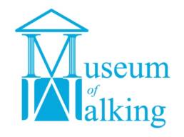 Museum of Walking logo blue text