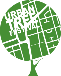 Urban Tree Festival logo green text within a tree