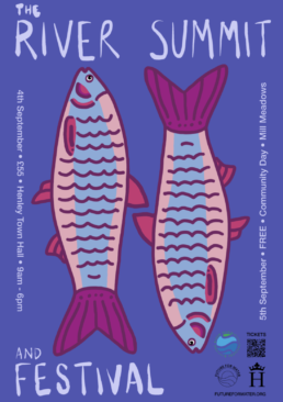 poster - two fish on purple background